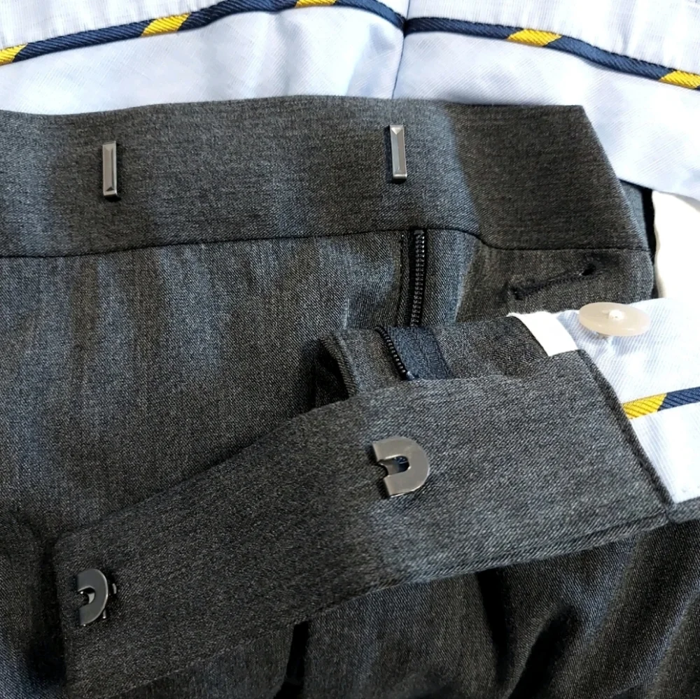 Polo Ralph Lauren Men Pants Size 37 Charcoal Gray Suit Trousers Unhemmed New